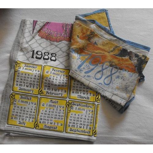 Torchons Calendrier 1988