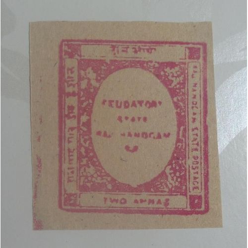 Timbre Etats Princiers De L'inde - Nandgame N° 2 - Yvert Et Tellier - Non Dentelé - 2 A Rouge - Neuf