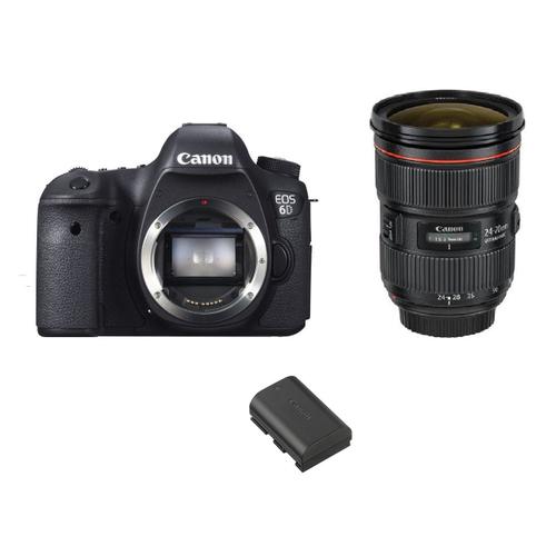 CANON EOS 6D reflex 20.2 mpix + Objectif EF 24-70mm F2.8L II USM + CANON LP-E6N Battery