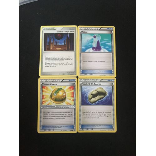(1986) Potion + Espace Temps Brisé + Fossile Griffe Anorith + Casque Chance (Pokemon)