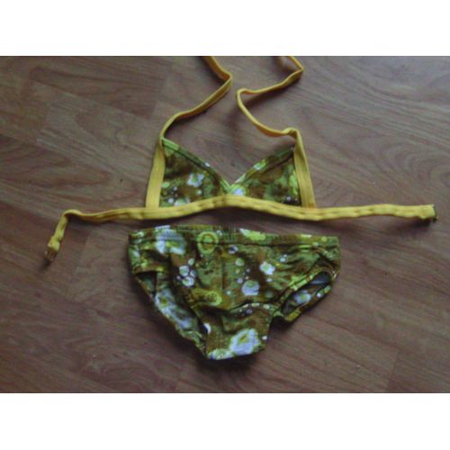 Maillot 2 Pièces Multicolore Jaune Kaki Blanc Marron Darina