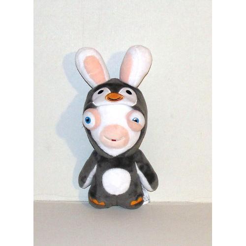 Les Lapins Cretins Doudou Peluche Lapin Deguisé En Pingouin 26 Cm