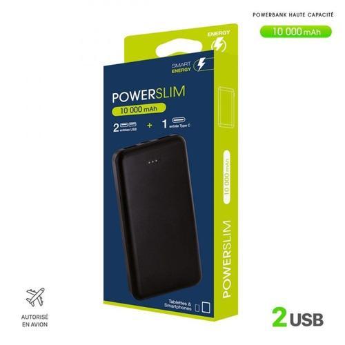 Powerbank Powerslim 10000mah 2 Ports Usb + Micro Usb/Type-C