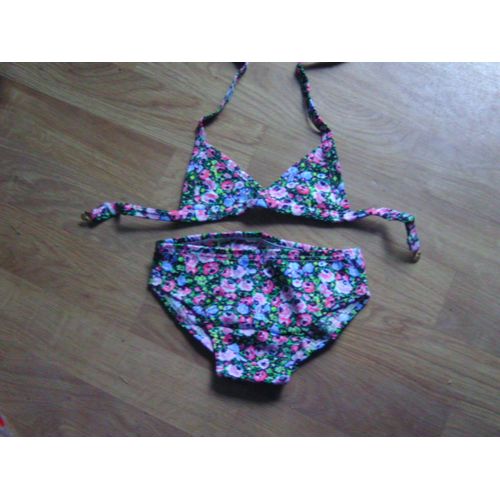 Maillot 2 Pièces Fleurs Multicolores 4 Ans Darina Neuf