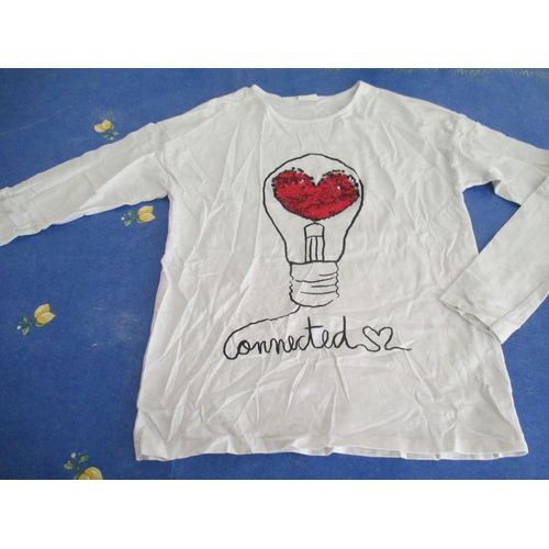 Pull / Tee Shirt Manches Longues " Connected" Zara Girls 13/14 Ans