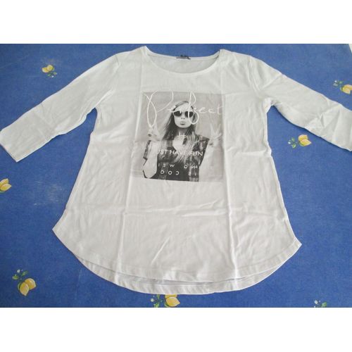Sweat / Tee Shirt Manches 3/4 " Perfect" Taille 14 Ans / Xs