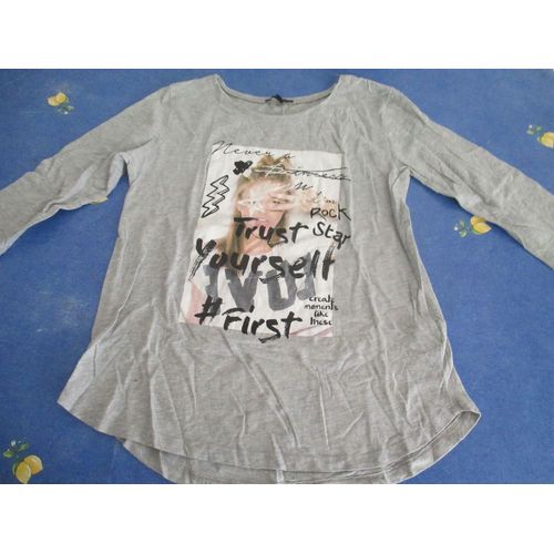 Tee Shirt / Pull Manches 3/4 Gris 14 Ans