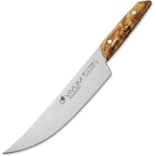 Black F. Bbq Knife Asador Vivum (Chef's Knife With 22 Cm Blade, With Birch Wood Handle, 58 Hrc, Curved Blade, Kitchen Knife) 83626222h