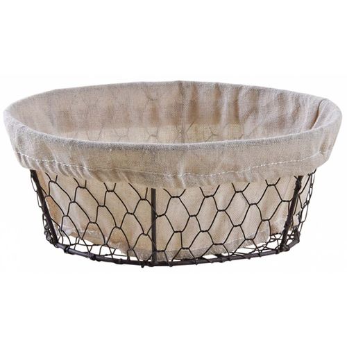 Corbeille Ovale En Grillage Vieilli Et Jute