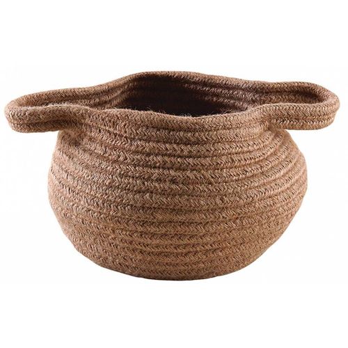 Corbeille Ronde En Jute Naturelle Avec 2 Poignées