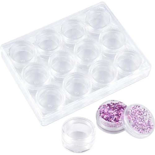 12 Compartiments Boite Rangement Perles, Transparent Boîtes de Rangement en Plastique avec Couvercle pour Bijoux Boucles