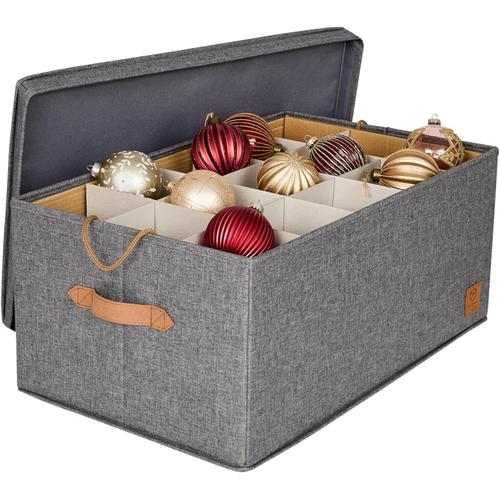 Gris Gris LOVE IT STORE IT - Boîte De Rangement Pour Boules De Noël - Pour Ranger Décoration Noel - Avec 30 Compartiments,