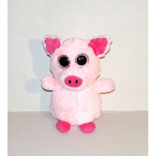 Doudou Peluche Cochon Rose Gros Yeux Fizzy Comme Ty