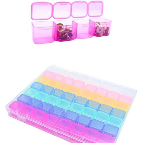 Boîte Rangement Perle Diamants 56 Grilles Boîtes de Rangement Compartiments en Plastique Boîte Organisateur Caisses