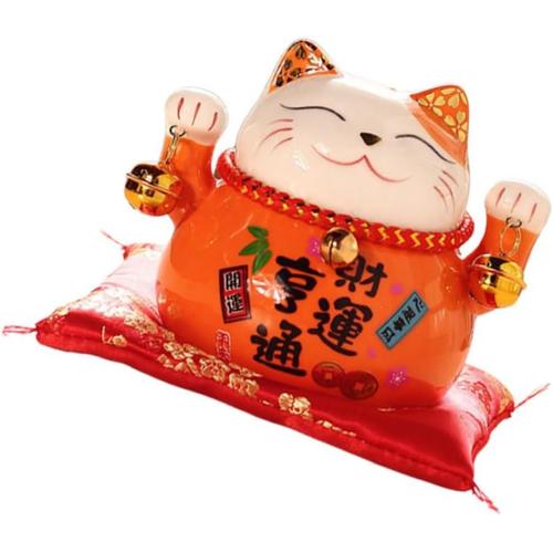 Orange Orange 1 Pc Tirelire Chat Home Decor Maneki Neko Tirelire Rose céramique décor Pot d'économie Pot de Sauvetage pour Chat Chanceux