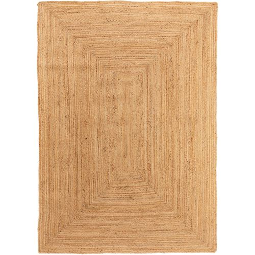 Tapis Poil Ras De Jute Jutta Marron Clair 160x230 Cm - Tapis Poil Court Design Moderne Pour Salon