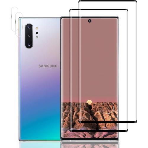 Verre Trempé Samsung Galaxy Note 10 Plus Film De Protection D¿ Écran Antirayures Sans Bulle Écran De Protection Antiempreintes Digitales Hd Sensible Au Toucher 3+2 Pièces