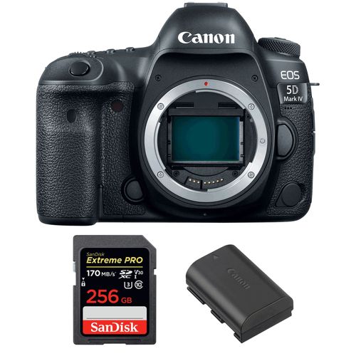 Canon EOS 5D Mark IV Nu + SanDisk 256GB Extreme PRO UHS-I SDXC 170 MB/s + Canon LP-E6N | Garantie 2 ans