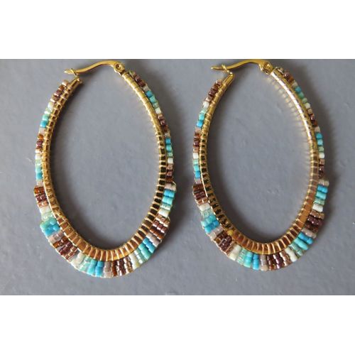 Boucle D'oreille Créoles Ovales Melz 77