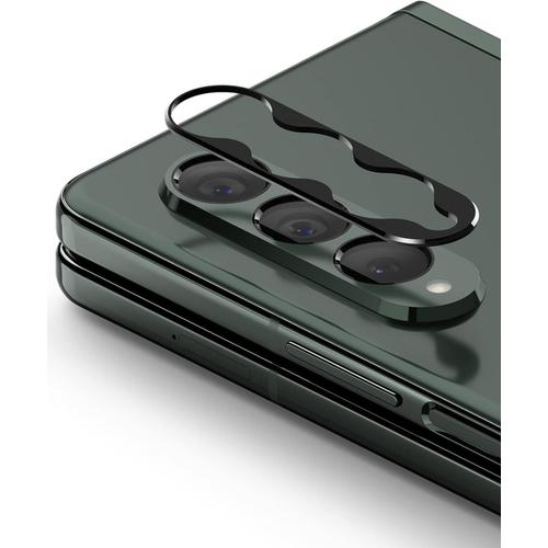 Caméra Styling Arrière Protecteur Aluminium Frame Compatible Avec Samsung Galaxy Z Fold 3 Résistant Aux Rayures Incassable Application Facile Aucune Interférence De Photo Et Flash Black