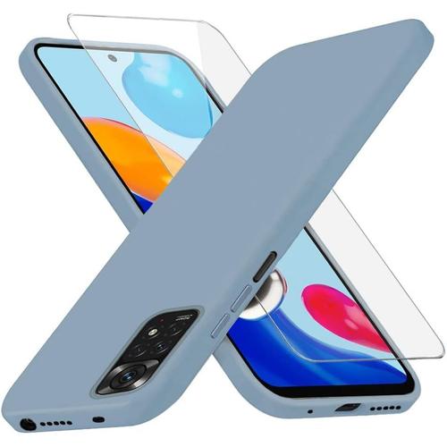 Compatible Avec La Coque Xiaomi Redmi Note 11 11s Et Le Protecteur D'écran Trempé, Étui En Silicone Tpu Souple Et Fin Compatible Avec Redmi Note 11 11s Gris Lavande Rg81439