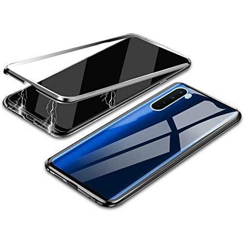 Coque Anti Espionnage Pour Oneplus Nord 5g Coque Anti Espion Adsorption Magnétique Protection Anti Espionnage À 360 Degrés Protection De La Vie Privée En Verre Trempé À L'avant Et À L'arrière Coque Anti Espionnage En Métal, Noir