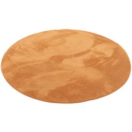 Pergamon Tapis Rond Pour Enfants Pearl Kids En Fausse Fourrure Super Douce Terre Cuite 200x200 Cm