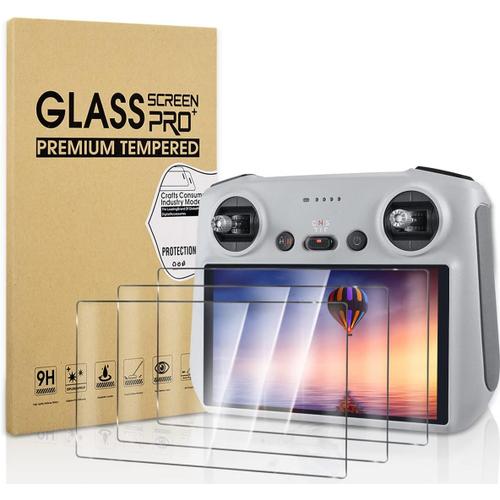 3 Pièces Protection Film Compatible Avec Dji Mini 3 Pro Verre Trempé Protection Écran,Hd Sans Bulles Protecteur D'écran Pour Dji Mini 3 Pro Télécommande Anti-Rayures Dureté 9h-Hongwe.