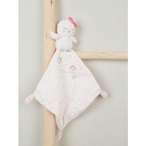 Doudou Oiseau Rose Et Blanc Nid Branche Oisillon La Halle Peluche Mouchoir Pat & Ripaton