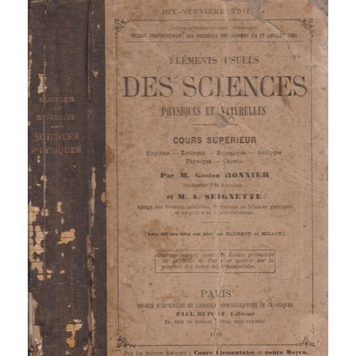 Elements Usuels Des Sciences Physiques Et Naturelles Cours Superieur