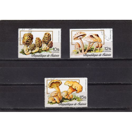 Timbres De Poste Aérienne De La République De Guinée (Champignons Comestibles)