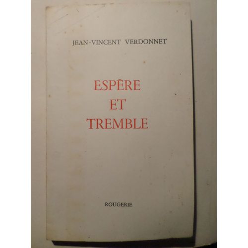 Espère Et Tremble [Broché]