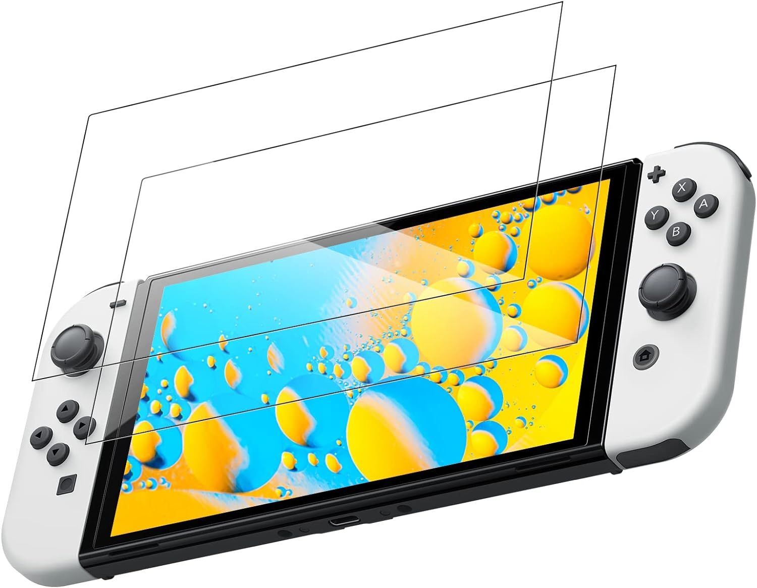 2 Pièces Verre Trempé Pour Nintendo Switch Oled, 7 Pouces, 9h Dureté, Anti Rayure, Sans Bulles, Resistant Vitre Protecteur, Film De Protection D'écran Pour Nintendo Switch Oled, Transparent