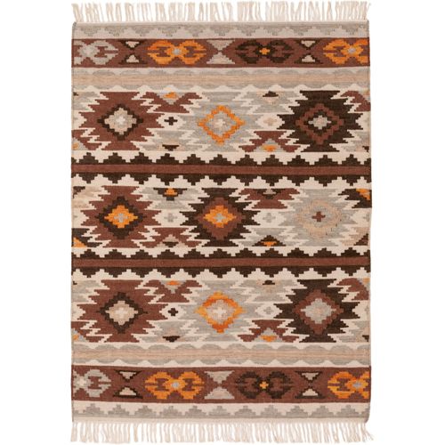 Kelim Tissé À La Main Zohra Multicouleur 120x170 Cm - Tapis Poil Court Design Moderne Pour Salon