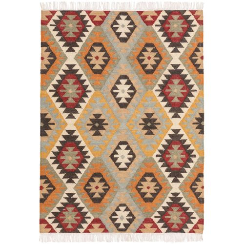 Kelim Tissé À La Main Zohra Multicouleur 160x230 Cm - Tapis Poil Court Design Moderne Pour Salon