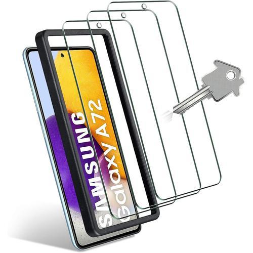 Protection Écran Pour Samsung Galaxy A72/A72 5g Verre Trempé, 3 Pièces Ultra Clair Sans Bulles Installation Facile Vitre Protection D¿Écran Pour Samsung Galaxy A72/A72 5g