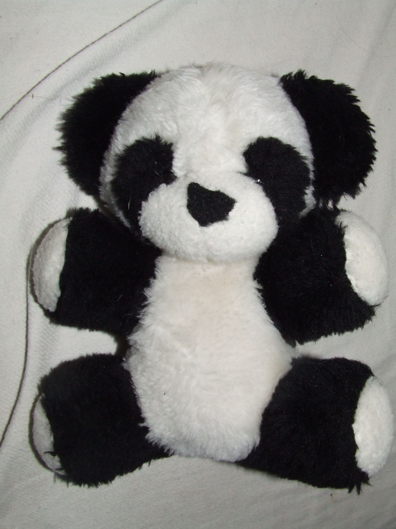 ours panda nounours noir blanc ancien vintage grelot 22 cm Rakuten