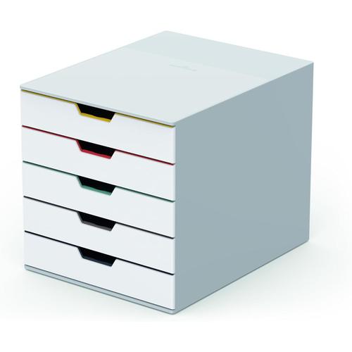 Multicolore Multicolore DURABLE - VARICOLOR® MIX 5 - Module de Classement 5 Tiroirs - Rangement pour Bureau pour Documents au Format A4+