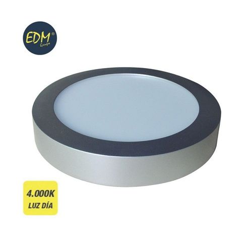 Downlight Led À Surface Ronde 20w 4000k 1500lm Chrome Mat Edm 31592