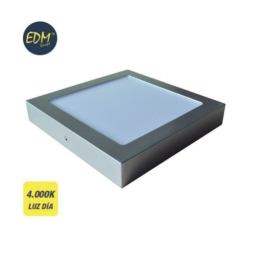 Downlight Led Surface Carrée 20w 4000k 1500lm Chrome Mat Edm 31593