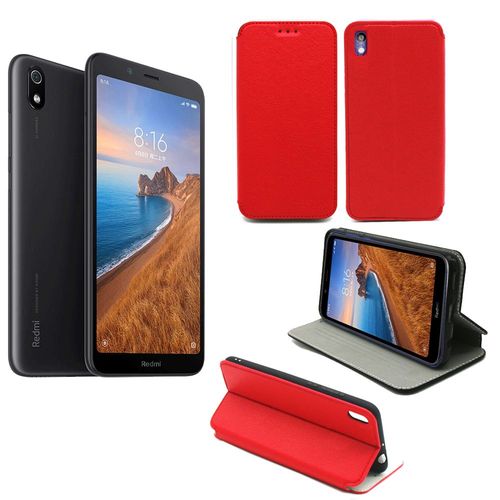 Housse Xiaomi Redmi 7a Rouge - Etui Coque Xiaomi Redmi 7a Protection Antichoc À Rabat Smartphone 2019 - Accessoires Pochette Case Xeptio