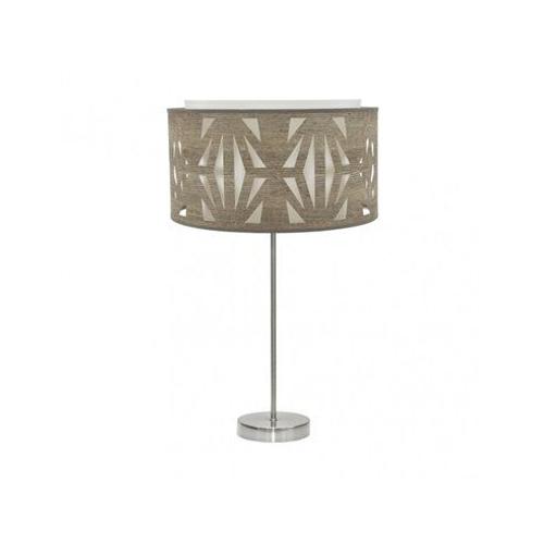 Lampe À Poser Haute Katerina 1xe27 Nickel/Bois Gris 61x30x30 Cm