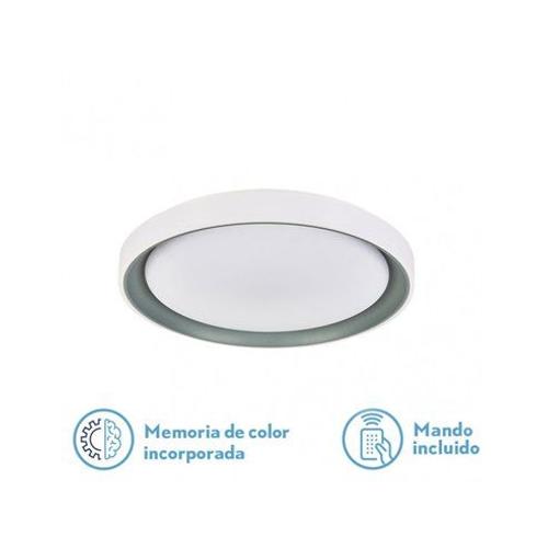 Plafonnier Luanda 48w 3000-4000-6000k Gris Rouge.7x39.5d Régulateur D'intensité 4800lm, Avec Télécommande Et Mémoire