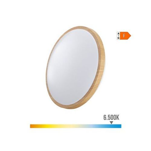 Applique Murale Circulaire Led 18w 1820lm 6400k Ø33x7,3cm Effet Bois