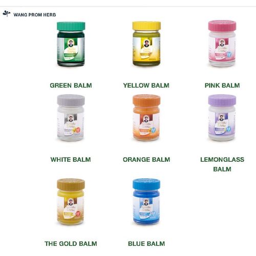 Set Decouverte Wang Prom Baume Naturel Aux Huiles Essentielles Thaïlandaise 8 Pots De 50g | Analgesique | Anti Douleur Et Relaxation 