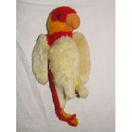 Perroquet Ara Ancien Vintage Jaune Rouge Jouets Berger Doudou Peluche
