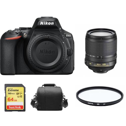 NIKON D5600 reflex 24.2 mpix + Objectif AF-S 18-105MM F3.5-5.6G ED VR + SD 64Go + Sac + HOYA UX UV 67mm Filter