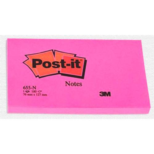 Post-It Rose 76 X 127 Mm - Bloc De 100 Feuilles