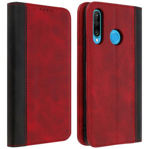 Housse Huawei P30 Lite Étui Folio Rangement Carte Fonction Support Rouge