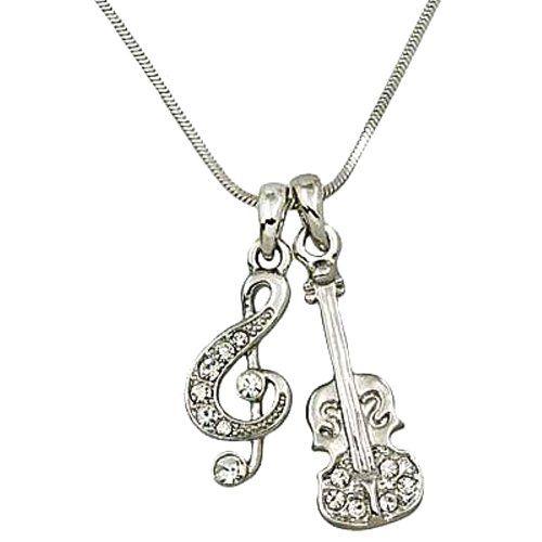 Femmes Thème Musique Treble G Clef Note And Charm Violon collier pendentif  bijoux à la mode